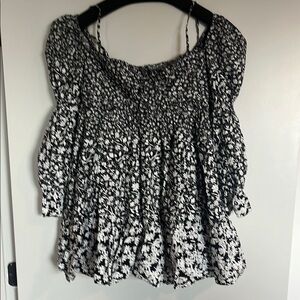 Floral Black and White Women's Dress